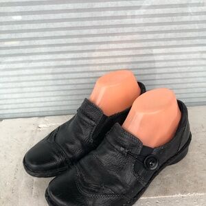 EARTH ORIGINS TAMARA TAMI WOMENS LOAFER BLACK LEATHER FLAT SLIP-ON SHOES Sz 8M